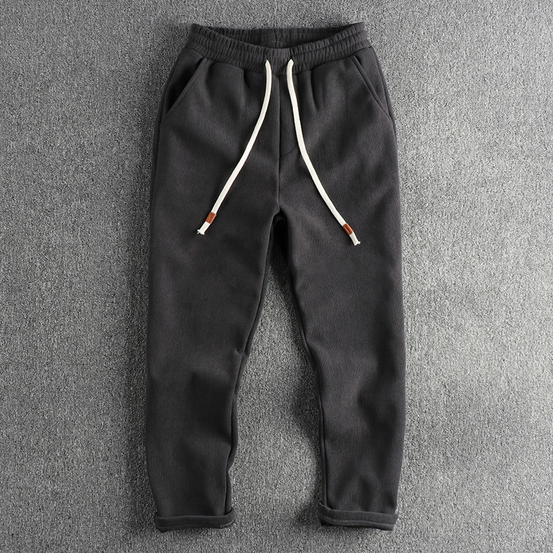 水洗做旧复古重磅加绒加厚休闲卫裤男 宽松锥形针织美式潮流青年,男装,休闲裤,淘宝优惠券,粉丝福利购,淘宝优惠卷