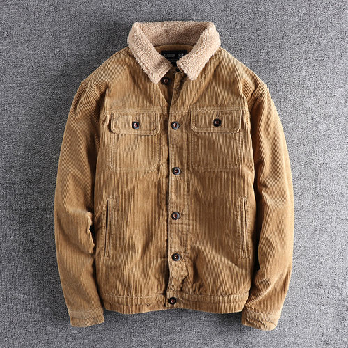 加绒加厚夹克男士冬季修身