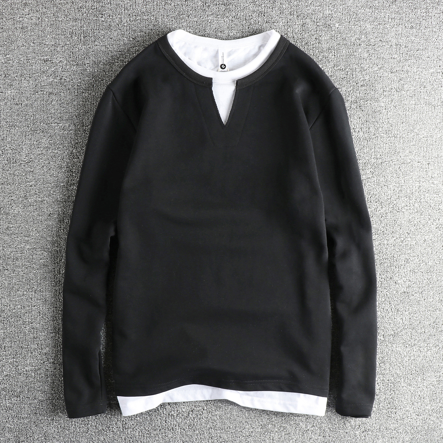 撞色设计感美式高街卫衣长袖