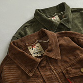 夹克男阿美咔叽宽松短款 重磅纯棉灯芯绒水洗美式 复古工装 百搭外套