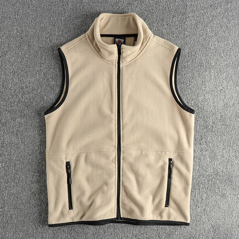 保暖发热摇粒绒面料男士马甲
