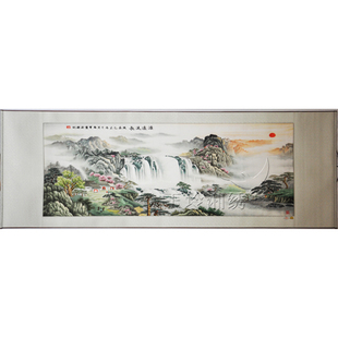 玉玲湘绣源远流长 全手工刺绣 办公室风水画 家装装修湘绣挂画