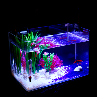 高清热弯玻璃鱼缸水族箱水草缸乌龟缸长方形小型生态桌面鱼缸包邮