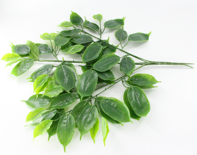 仿真假树樟叶树平面3叉枝香樟树叶绿植工程屏风装饰摆设直销销售