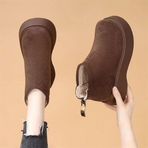 女鞋加绒加厚时尚雪地靴冬季平底保暖冬季防滑女棉鞋