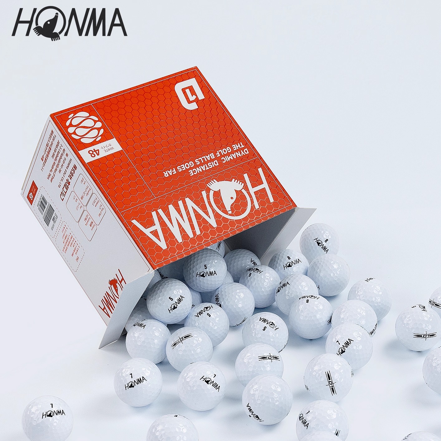 HONMA 一袋球王D1 48颗装双层球两层球下场用球远距口粮球畅打装