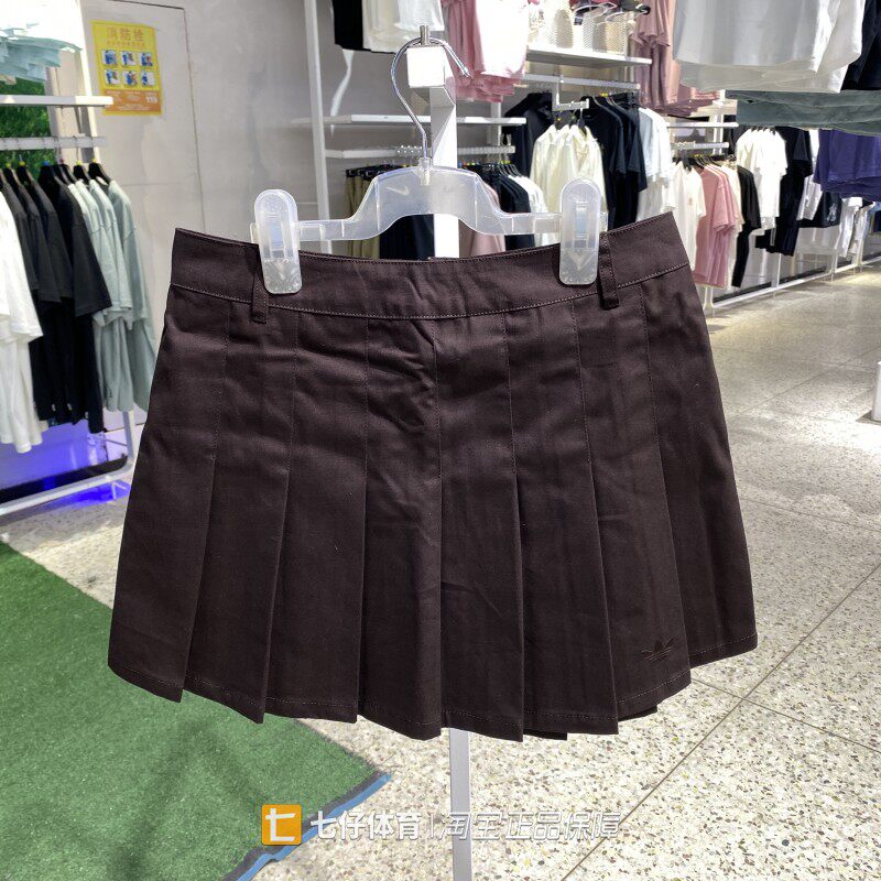 Adidas阿迪达斯正品夏季新款女子纯棉三叶草百褶裙休闲短裙KD5446