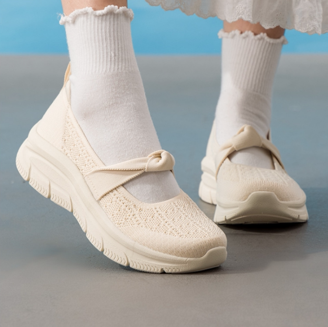 Skechers斯凯奇正品夏季新款女子编制网布透气松紧带休闲鞋159117