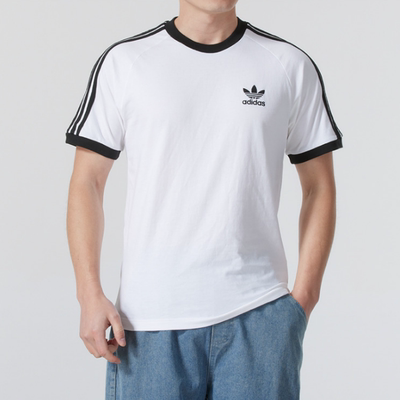 Adidas阿迪达斯三叶草正品夏季男拼接百搭运动休闲短袖T恤KB2460