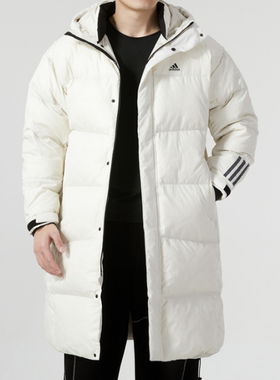 Adidas阿迪达斯正品新款冬季男款连帽长款休闲时尚羽绒服IL8927