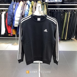 Adidas阿迪达斯正品新款男子针织圆领加绒运动卫衣套头衫IB4027