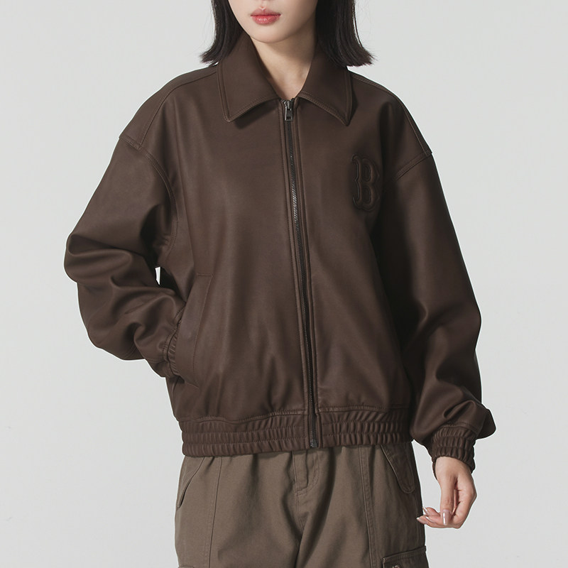 MLB正品新款春秋男女同款翻领皮质百搭运动休闲夹克外套3AJPB0654,运动服/休闲服装,运动茄克/外套,淘宝优惠券,粉丝福利购,淘宝优惠卷