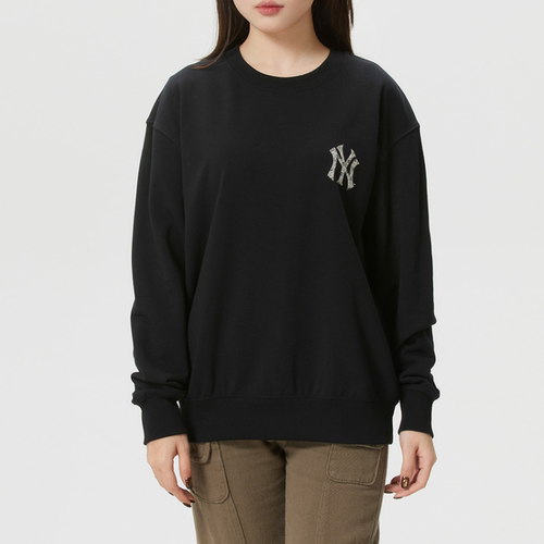MLB正品新款春男女同款毛圈印花logo百搭休闲套头衫卫衣3AMTM0961