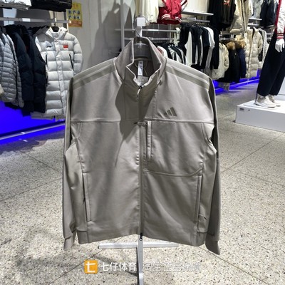 Adidas阿迪达斯正品春季新款男梭织立领加绒保暖休闲外套KR2533