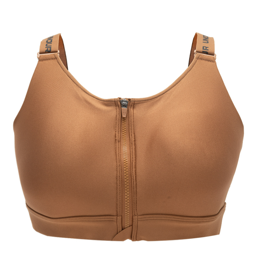 UA安德玛正品新款女子可调节肩带拉链前开运动内衣背心1384118