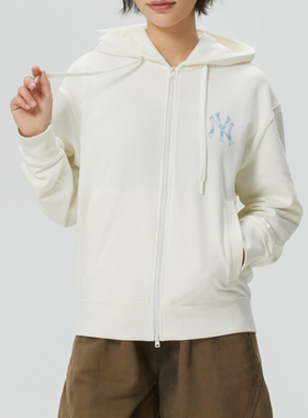 MLB正品新款春秋男女同款针织印花logo连帽百搭夹克外套3ATRM0261