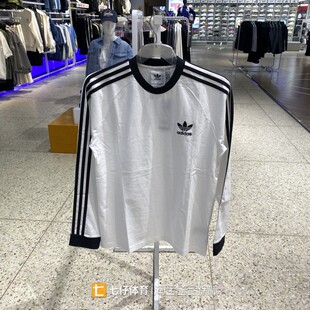Adidas阿迪达斯正品新款春季正品男三叶草纯棉圆领长袖T恤IA4879