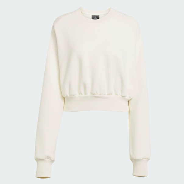Adidas阿迪达斯正品新款春秋季女款短款圆领长袖套头卫衣JV9893