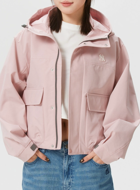 MLB正品新款春秋男女同款连帽梭织百搭logo运动夹克外套3FWJB0161