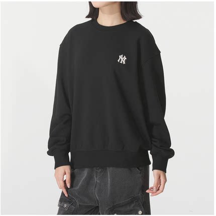 MLB正品新款秋季男女情侣NY小标圆领时尚休闲运动套头衫3AMTB0154