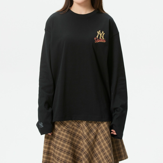 MLB正品新款春秋男女同款刺绣logo纯棉休闲卫衣套头衫3ATSQ0361