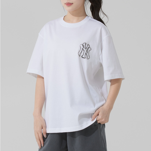MLB正品夏季新款男女同款时尚印花纯色运动休闲短袖T恤3ATSB0353