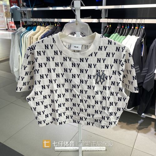 MLB女子刺绣休闲复古NY短袖T恤