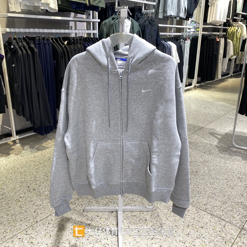 Nike耐克女加绒连帽拉链卫衣