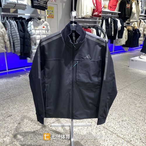 Adidas阿迪达斯正品春季新款男梭织立领加绒保暖休闲外套KR0932