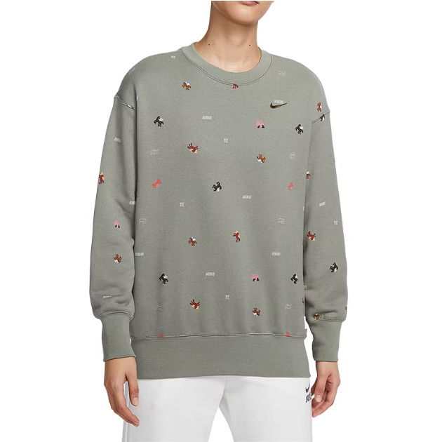 Nike耐克正品新款春秋款女士圆领休闲运动套头刺绣卫衣IQ3825