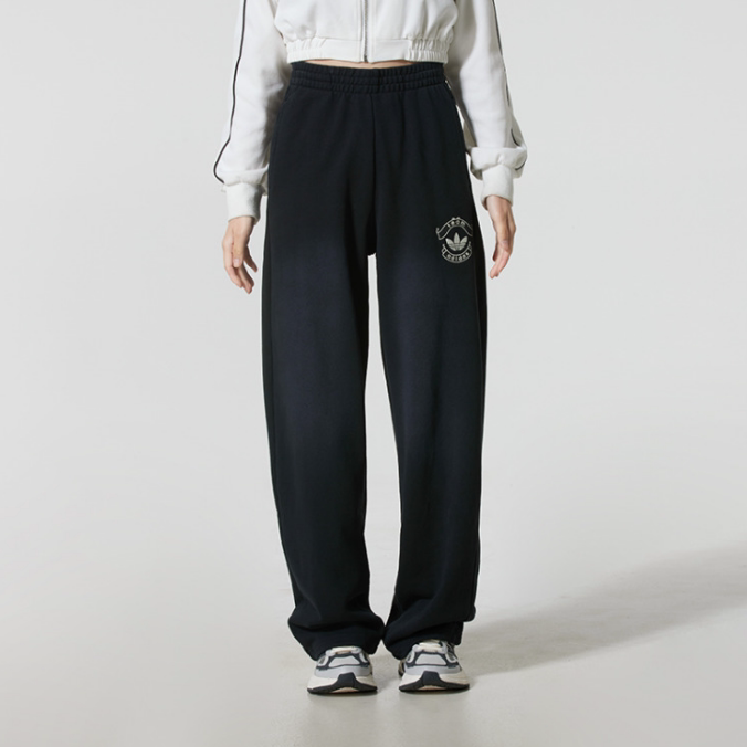 Adidas阿迪达斯正品新款春秋女子纯棉毛圈布宽松运动阔腿裤KC5872