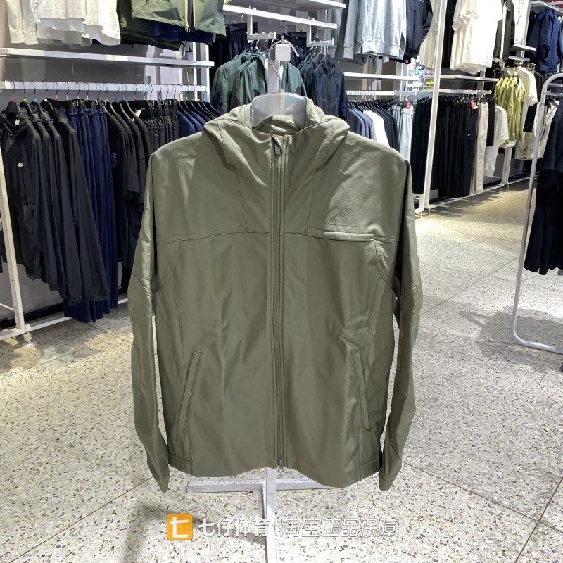 Adidas阿迪达斯正品冬季新款男梭织连帽加绒保暖休闲外套KW3367