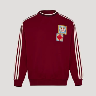 Adidas阿迪达斯三叶草新年款春秋男女同款刺绣卫衣套头衫KU1423