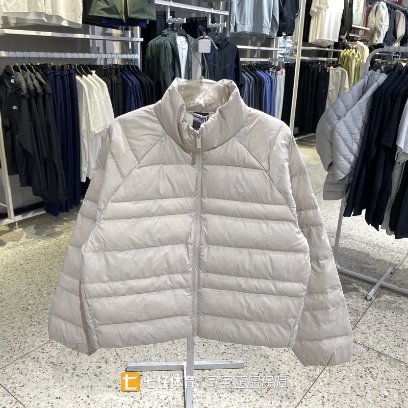 Adidas阿迪达斯正品冬新款女立领简约纯色保暖轻薄休闲棉服KY3231