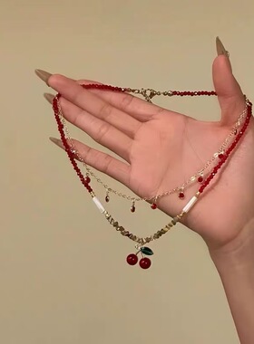 多巴胺彩色串珠卡通吊坠项链女