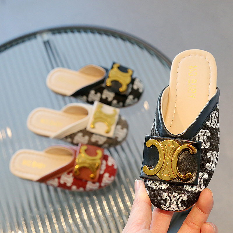 3-12岁5小女孩6夏季款平底半拖单鞋中大女童外穿平底包头半凉拖鞋,居家布艺,居家亲子拖鞋,淘宝优惠券,粉丝福利购,淘宝优惠卷