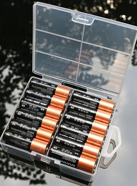 电池收纳盒 24节7号Aaa电池大收纳盒保护盒  透明环保塑料结实