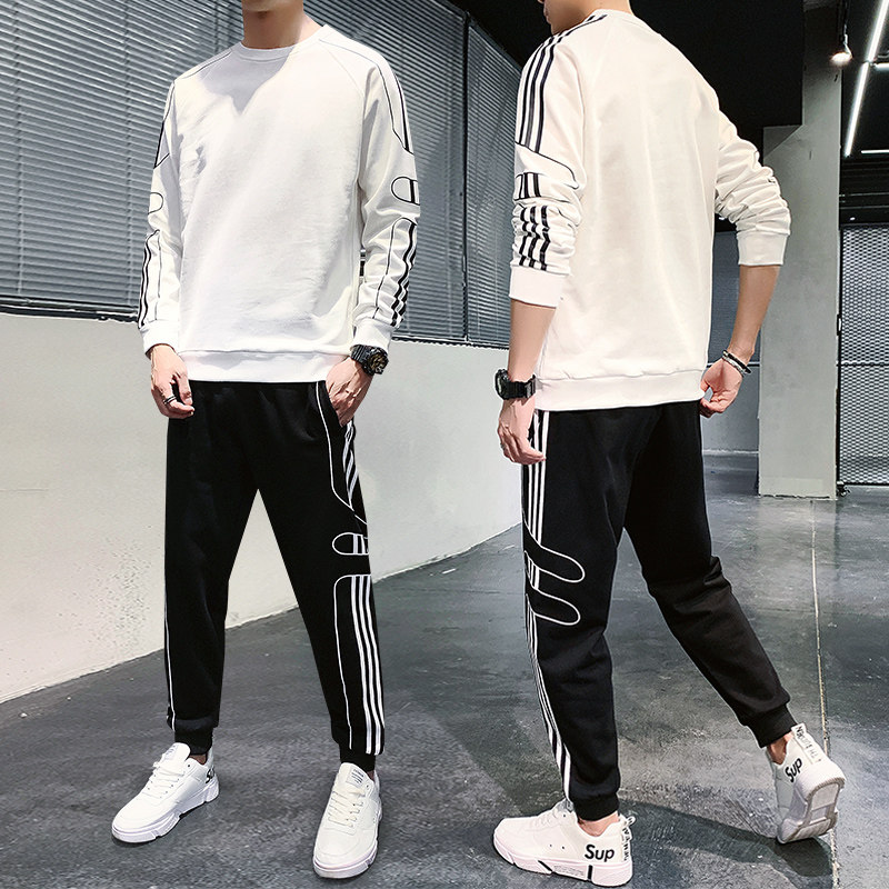 秋季潮流牌宽松休闲长袖圆领卫衣帅气一套装TZ7103-P70图片