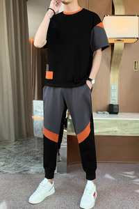 2夏季短袖九分裤休闲套装男潮流时尚休闲套装A210-TZ8202-P75图片