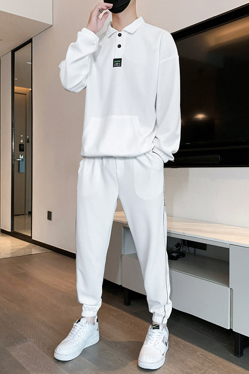 2025春季套装男华夫格套装潮流长袖卫衣套装A210-TZ305-P65,男装休闲套装,星座210-3