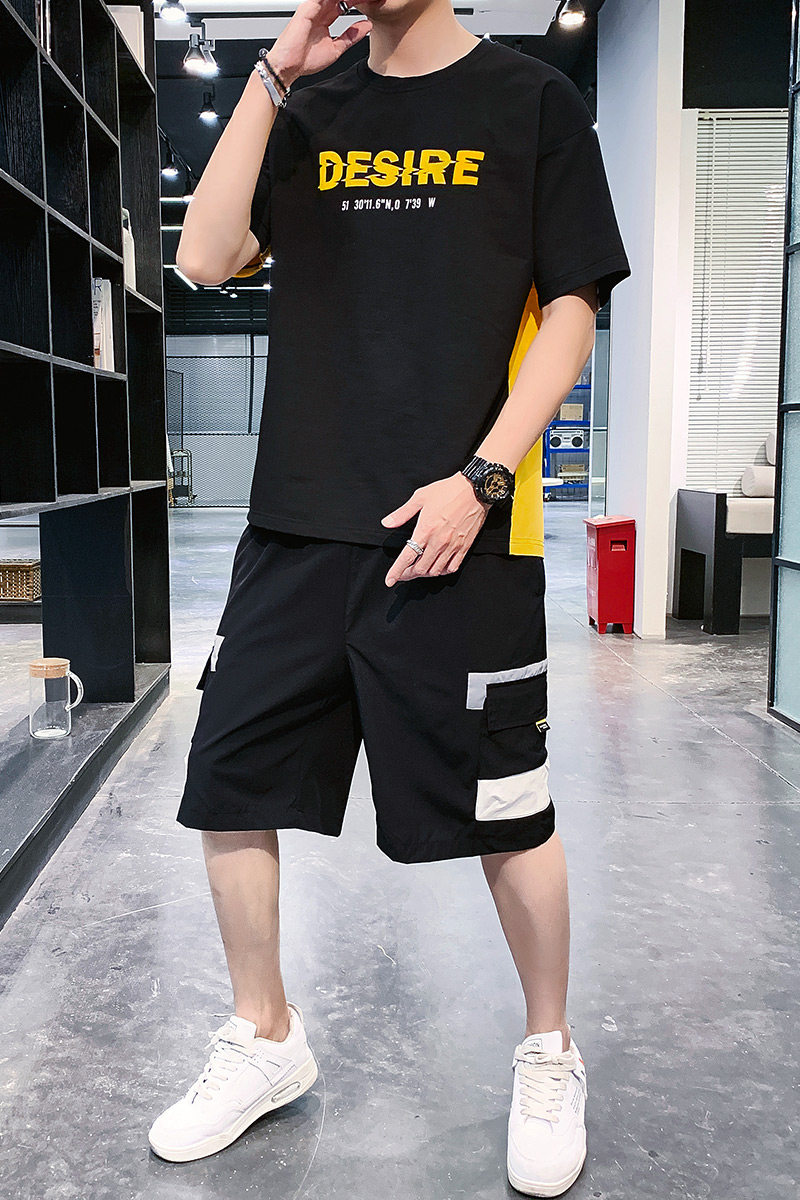 夏季短袖短裤套装男潮流时尚休闲套装A210-TZ7215-P60,男装牛仔裤,星座210-3