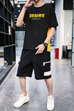 夏季短袖短裤套装男潮流时尚休闲套装A210-TZ7215-P60，男装牛仔裤，星座210-3