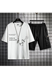 2025夏季短袖t恤男套装潮流五分裤短裤两件套A210-TZ6852-P55，男装牛仔裤，星座210-3