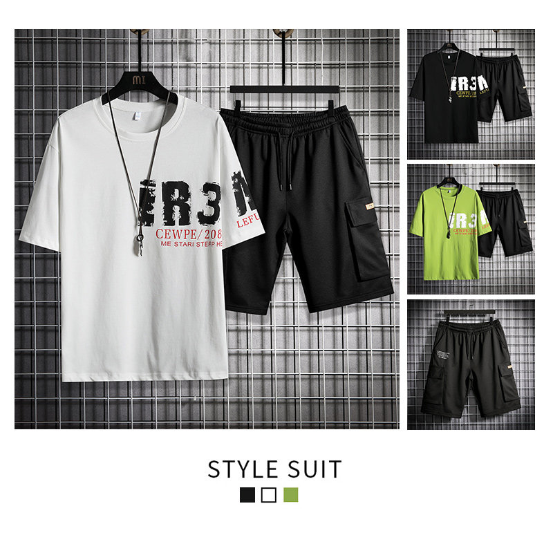 夏季短袖t恤男潮流套装潮流两件套A210-TZ6859-P55，男装T恤，星座210-3