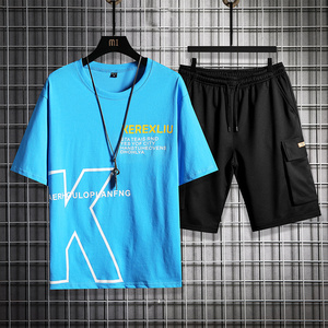 21夏季短袖t恤男套装五分裤T恤短裤两件套A210-—TZ6850-P55图片