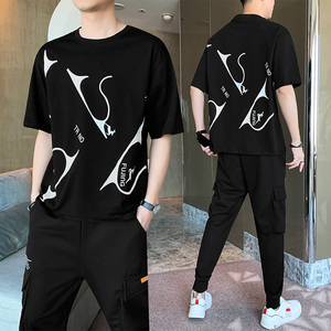 春夏季短袖套装男宽松潮牌时尚休闲套装A210-TZ8602-P60图片