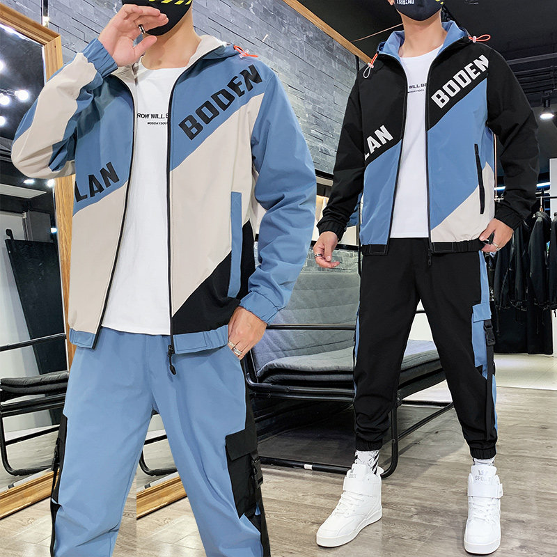 2025春季套装男潮流夹克套装连帽开衫两件套A210-TZ808-P85图片