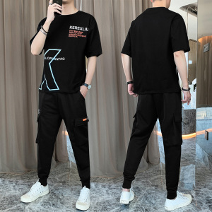 韩版潮流夏季学生夏装休闲长裤套装A210-TZ8603-P60图片