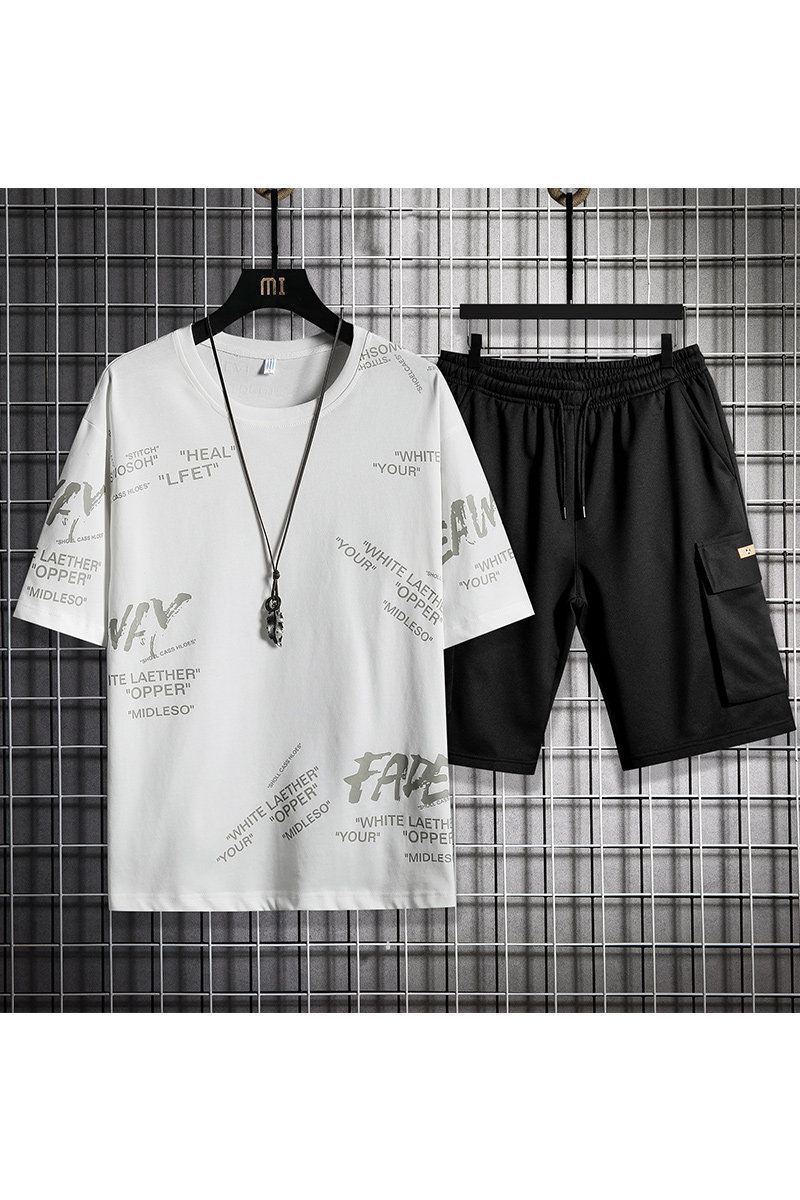 5夏季短袖t恤男潮流短裤套装五分裤套装男A210-TZ6860-P55,男装牛仔裤,星座210-3