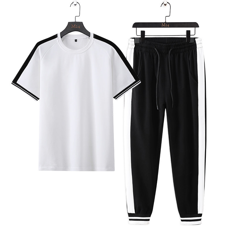 休闲运动套装男2025夏季纯棉短袖T恤套装A210-TZ9292-P60图片